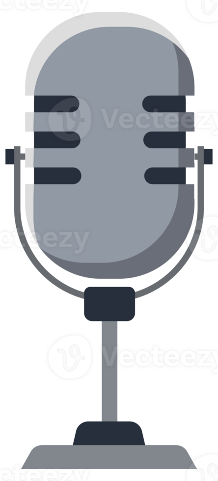 Assortment of different microphone types in a flat design style, suitable for audio equipment representation. png