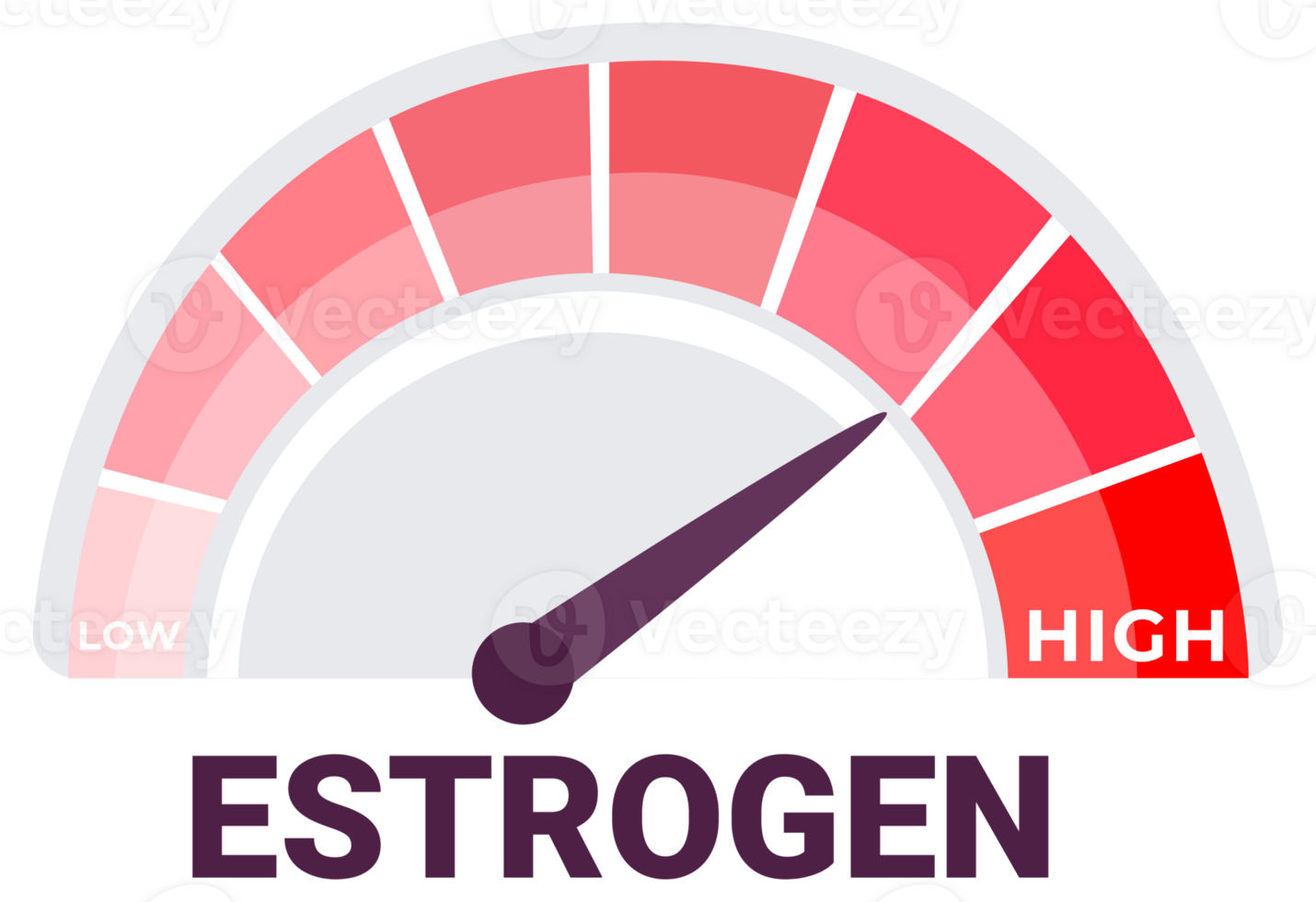 Estrogen Level Measurement Concept with Low to High Indicator Gauge Illustration png