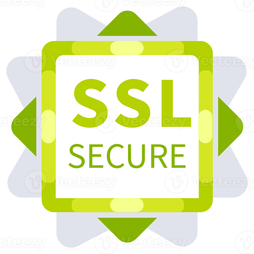 Four green icons are representing ssl security certificates and secured internet connection png