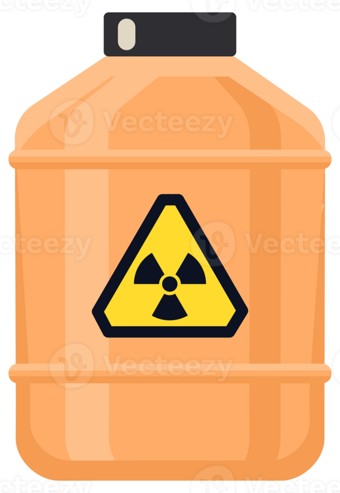 Container with hazard toxic and chemical liquid. Flammable waste, biohazard. illustration png