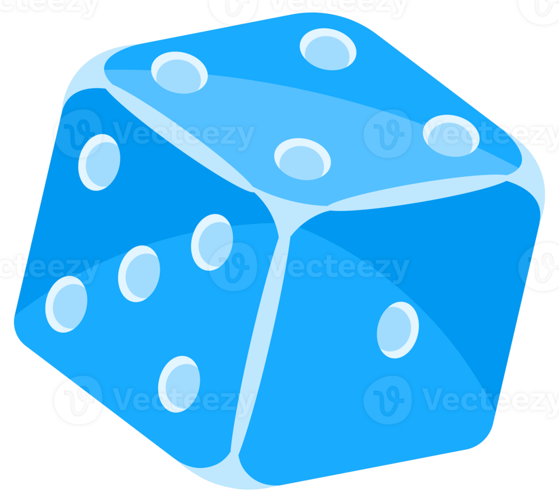 Six vibrant blue dice in motion, each showing different sides, evoke luck and chance in a casino setting. Symbolizing risk and excitement, they capture the thrill of games of probability png