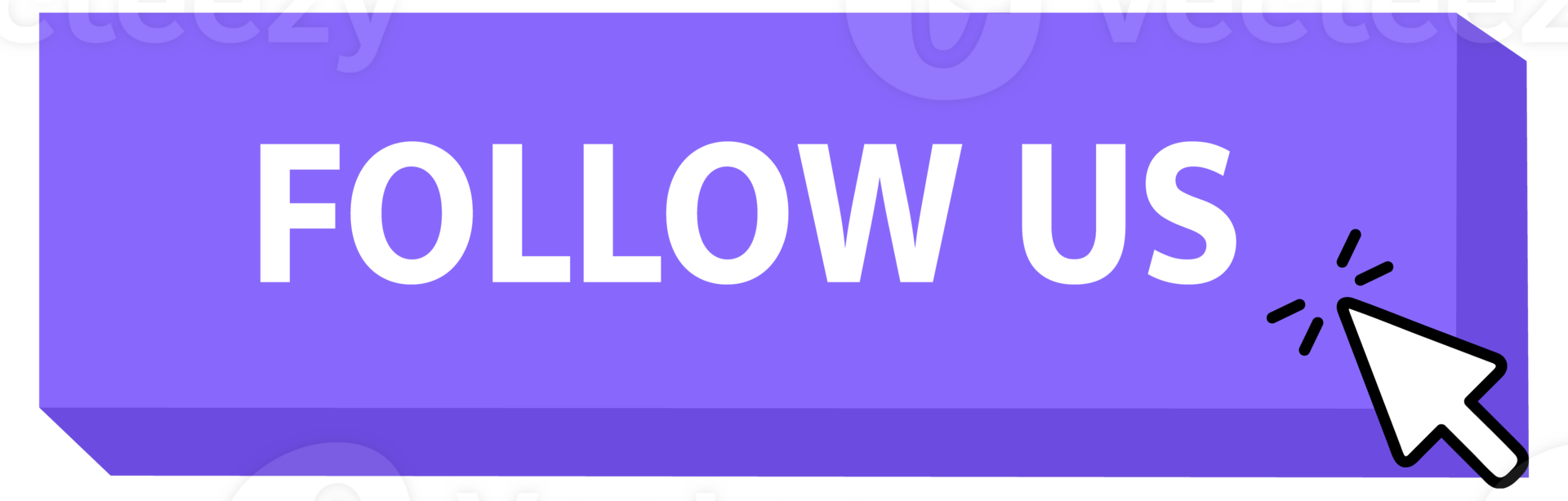 Follow Us Button with pointer clicking. Web button. Finger Pressing. Click to Follow Us Concept. illustration png