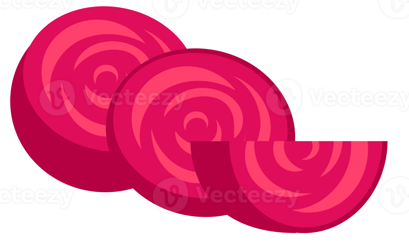 Beetroots set. Fresh red beetroot slices and leaves on white background png