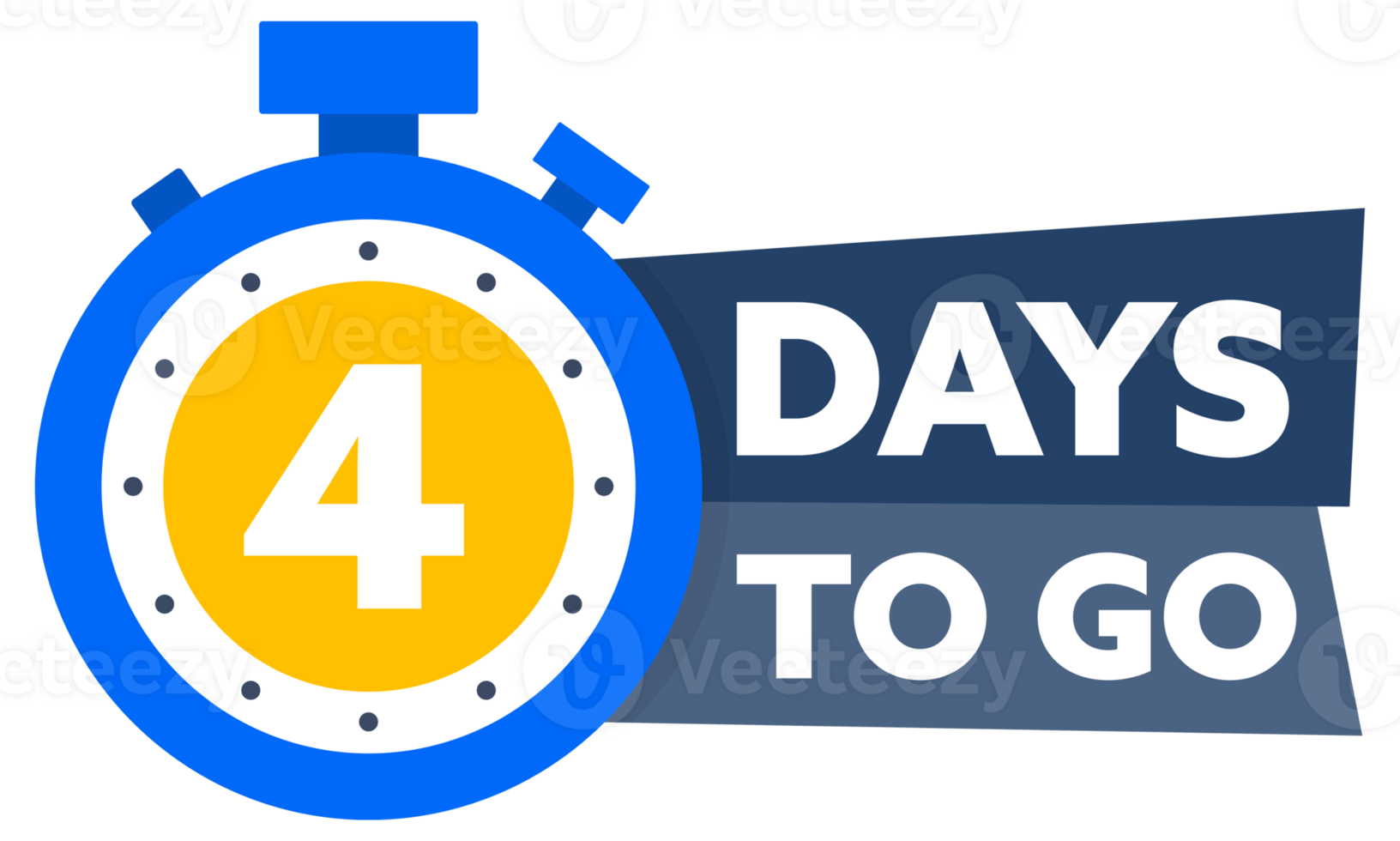 4 Days to go. Countdown timer. Countdown left days banner. Sale or promotion timer, alarm clock png
