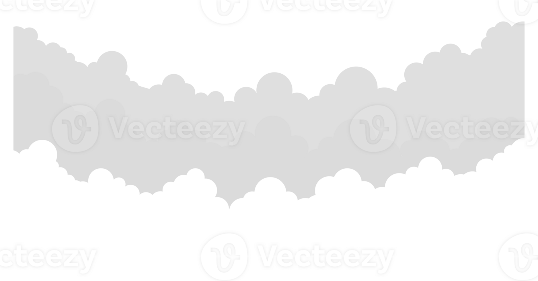 Abstract white cloud on blue sky. Border of clouds. stock illustration png