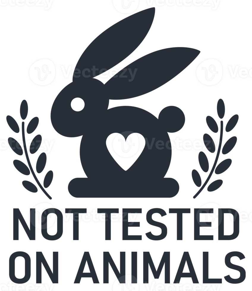 Cruelty free and vegan. Not tested on Animals sign. illustration png