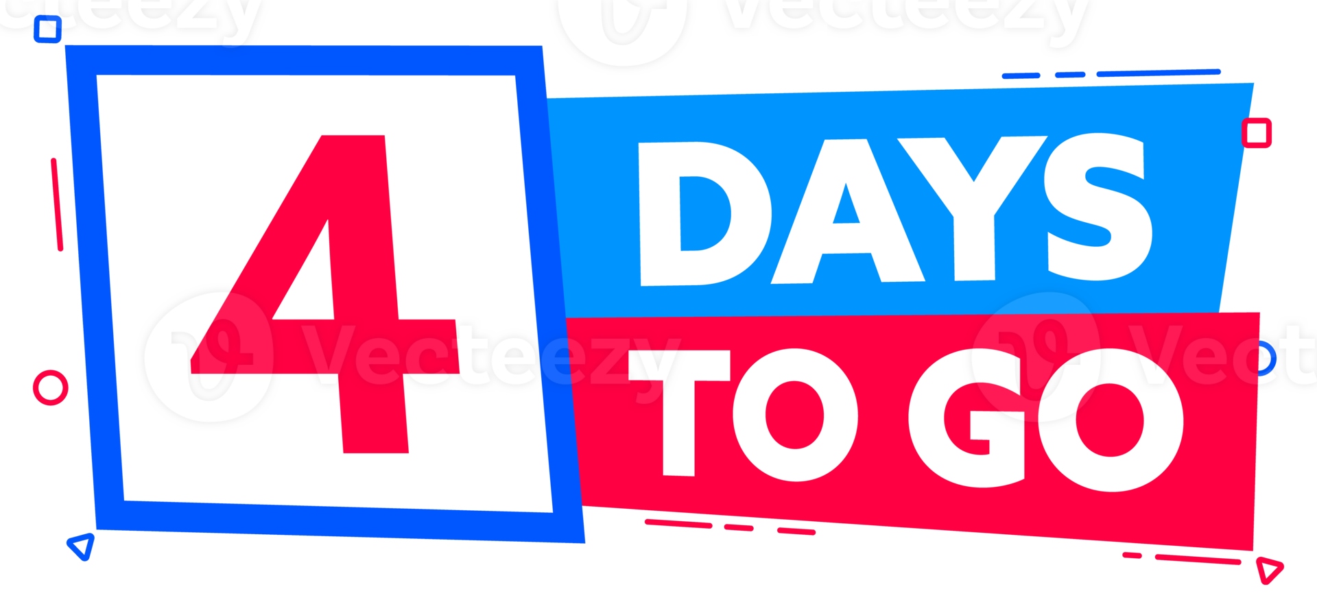 4 Days to go. Countdown timer. Countdown left days banner. Sale or promotion timer, alarm clock png