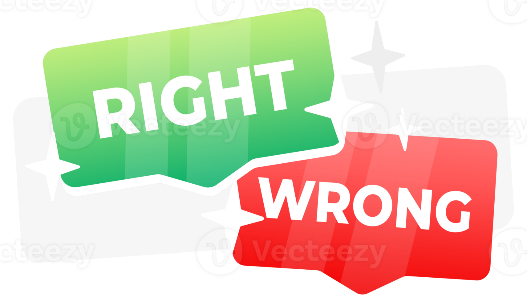 Right Wrong red and green sign, evaluation quiz. stock illustration png