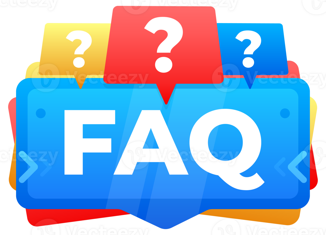 Faq banner with question marks showing frequently asked questions about your business png