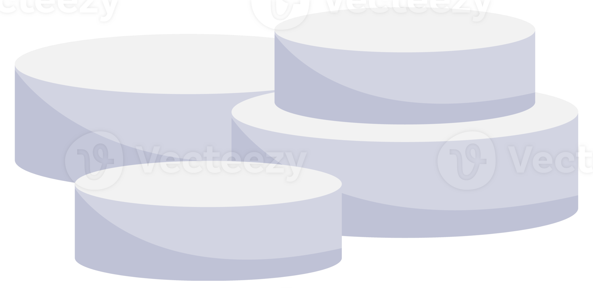 Set white blank product podium scene isolated on white background png