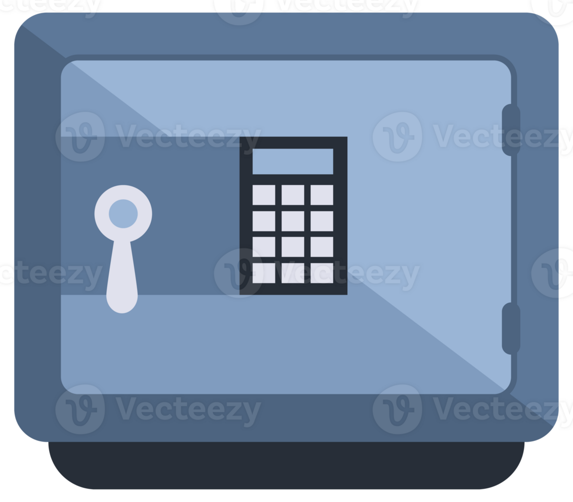 Bank metal vault and safes with open and closed doors. Safe boxes. Secure cash storage png