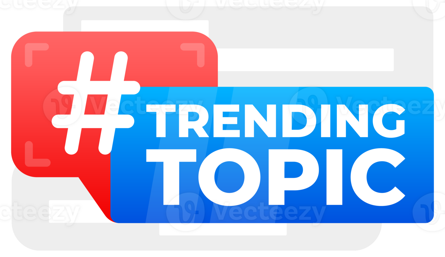 Trending Topic Hashtag Speech Bubble Collection - Colorful and eye-catching speech bubbles with the hashtag Trending Topic for digital and social media graphics png