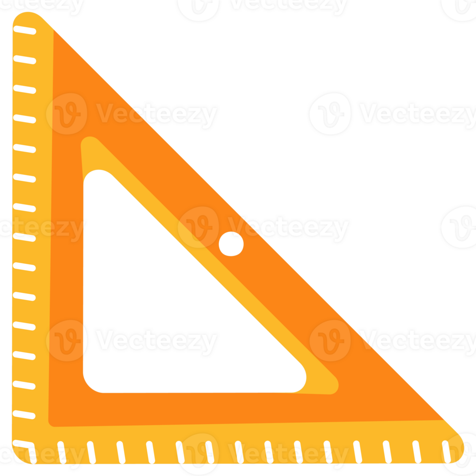 Ruler, Triangle Ruler, Protractor for School and Business. Illustration png