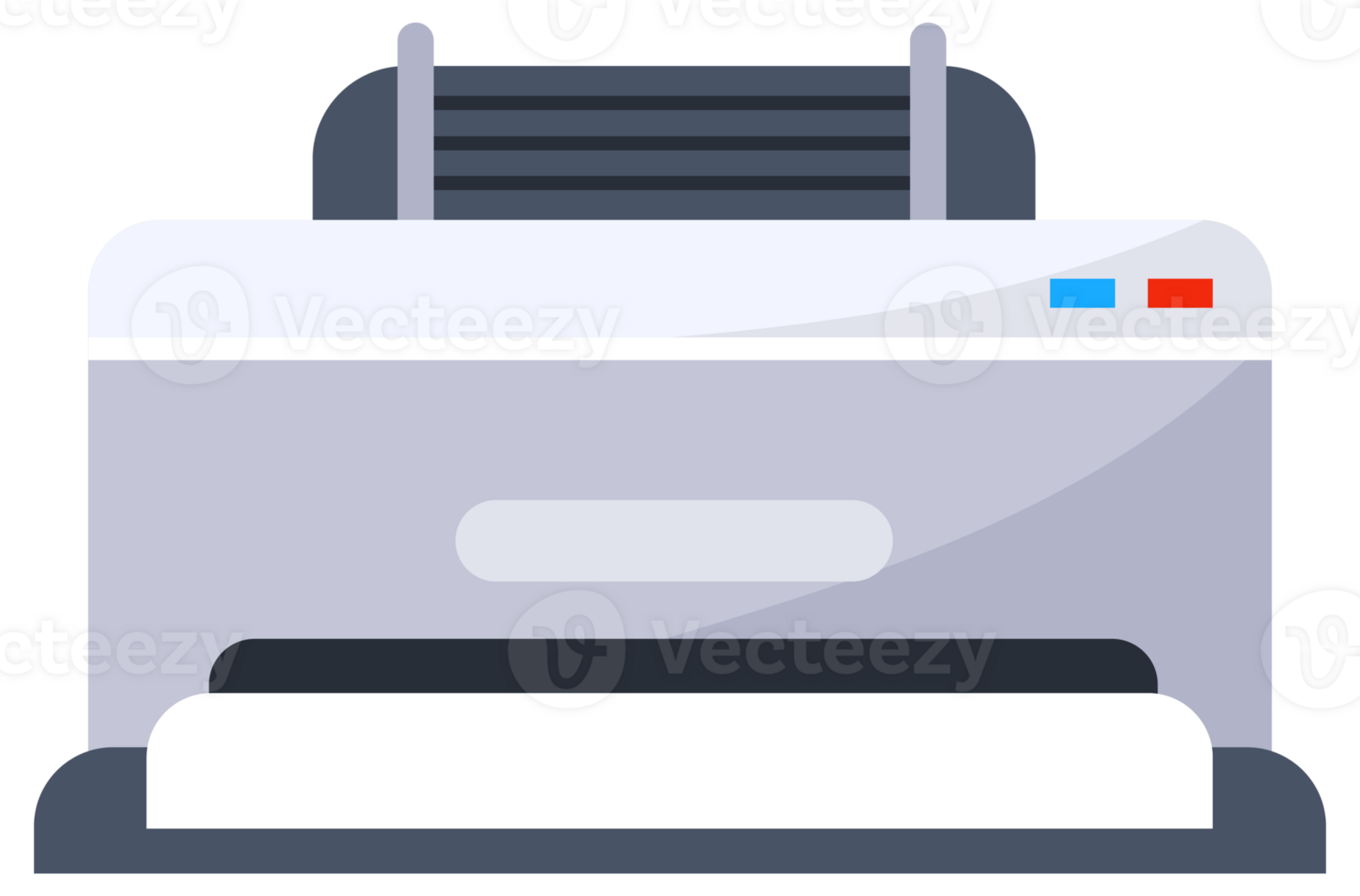 Four different printers are standing on a white background, representing home and office electronic equipment png