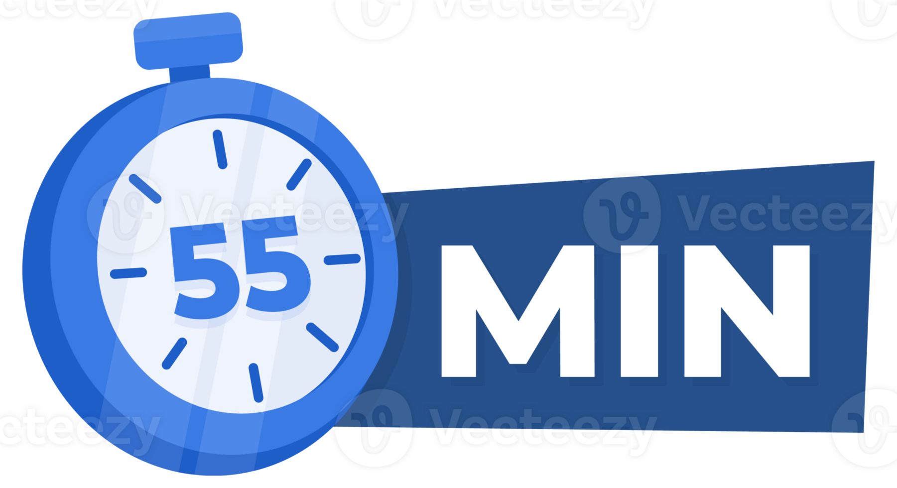 55 Minute Countdown Timer Icon Blue Stopwatch for Time Management and Productivity Concept png