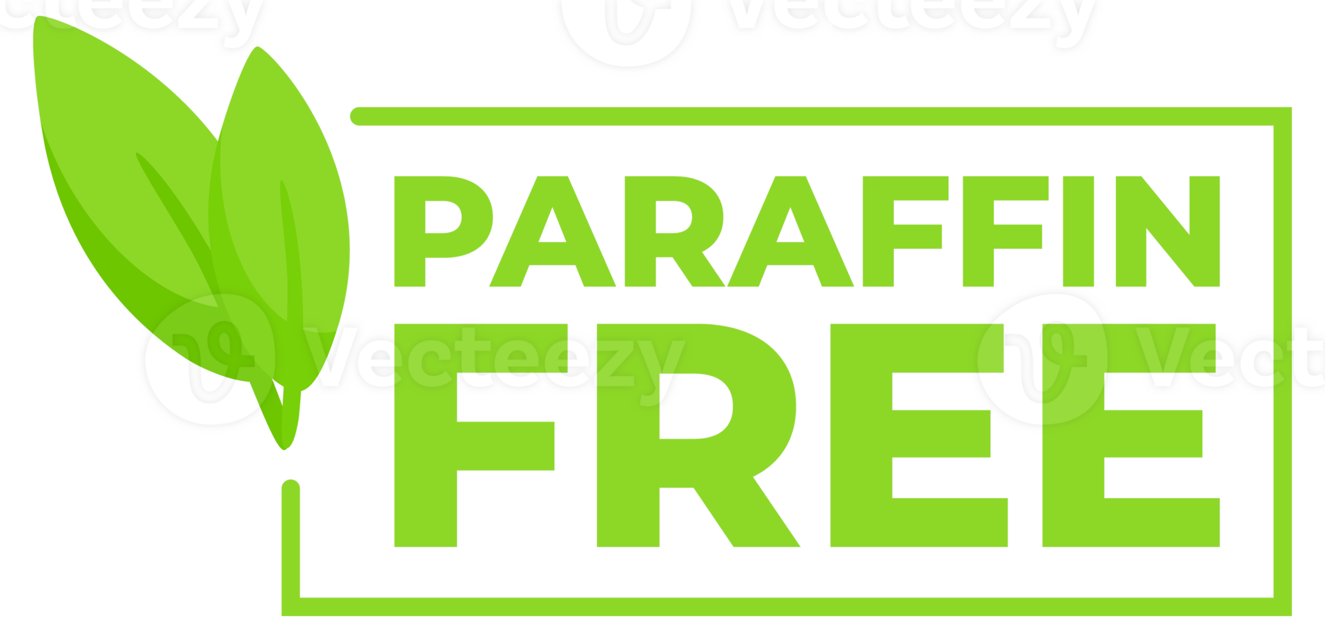 Set of green label indicating Paraffin Free with a leaf design for environmentally friendly and health conscious product choices. png