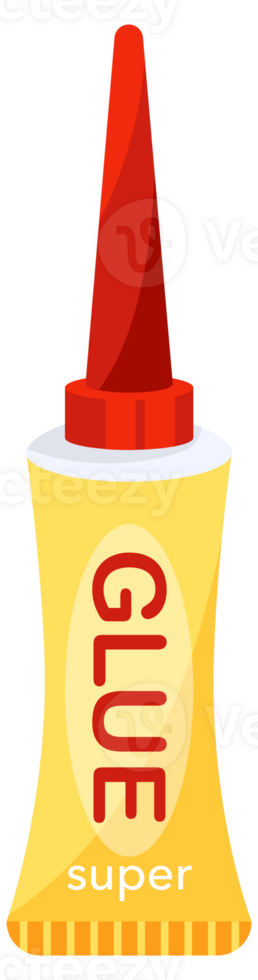Set of glue containers in different shapes and colors, offering a variety of adhesive solutions for diverse crafting and repair needs png
