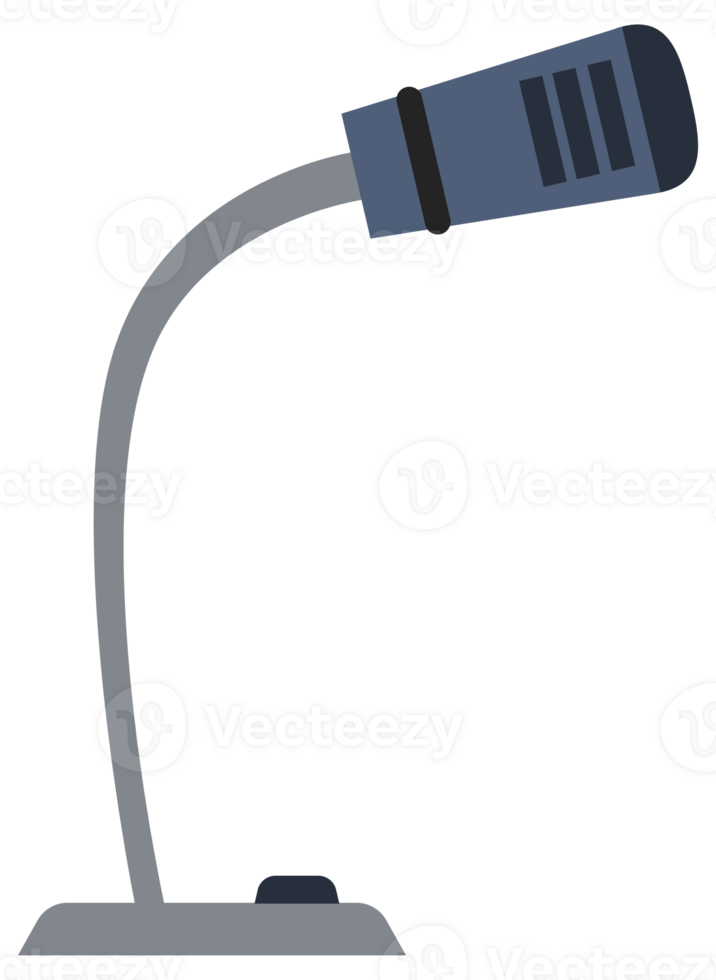 Assortment of different microphone types in a flat design style, suitable for audio equipment representation. png