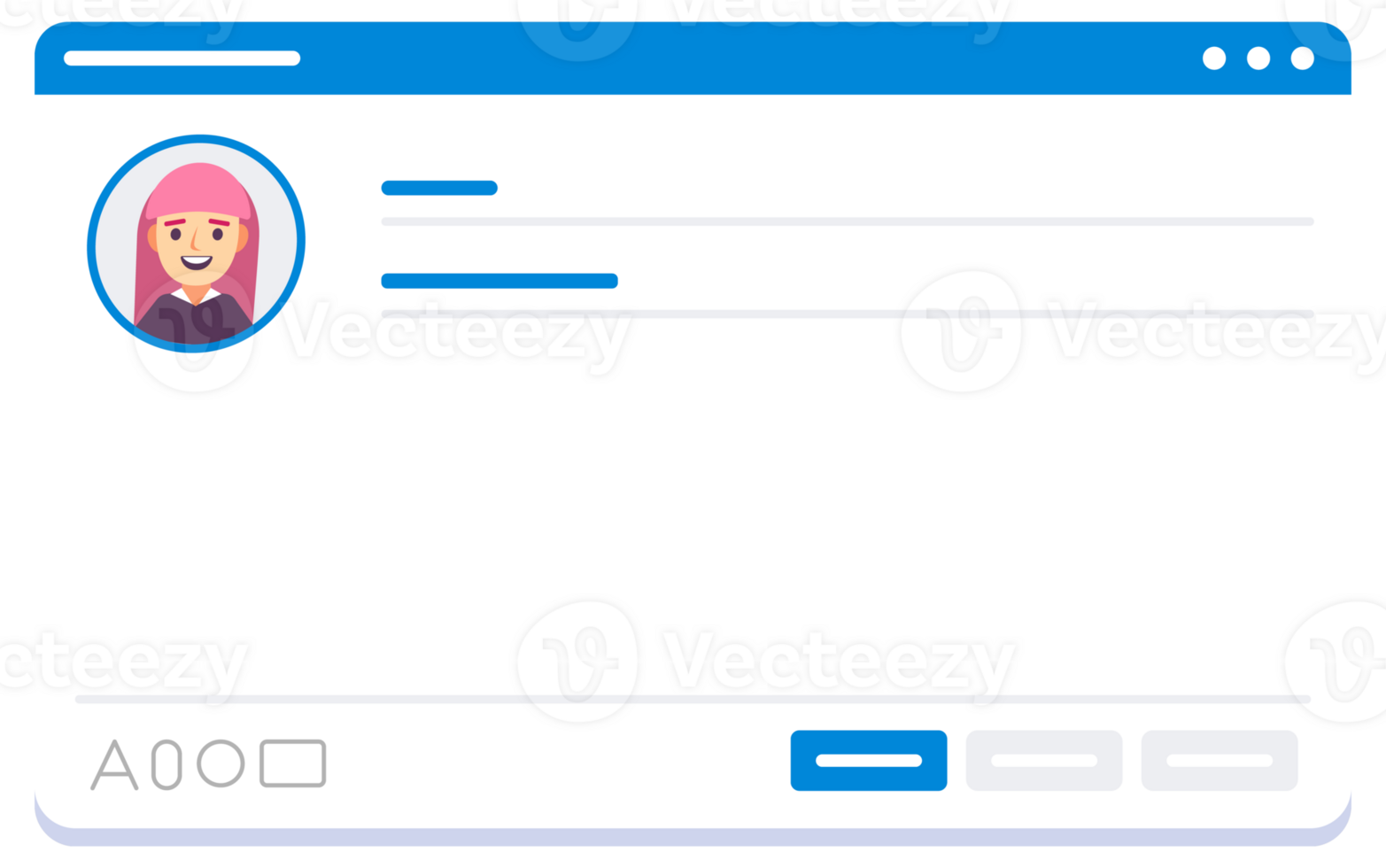 Modern Email Interface Concept Blank Email Browser Window with User Avatar and Placeholder Text png