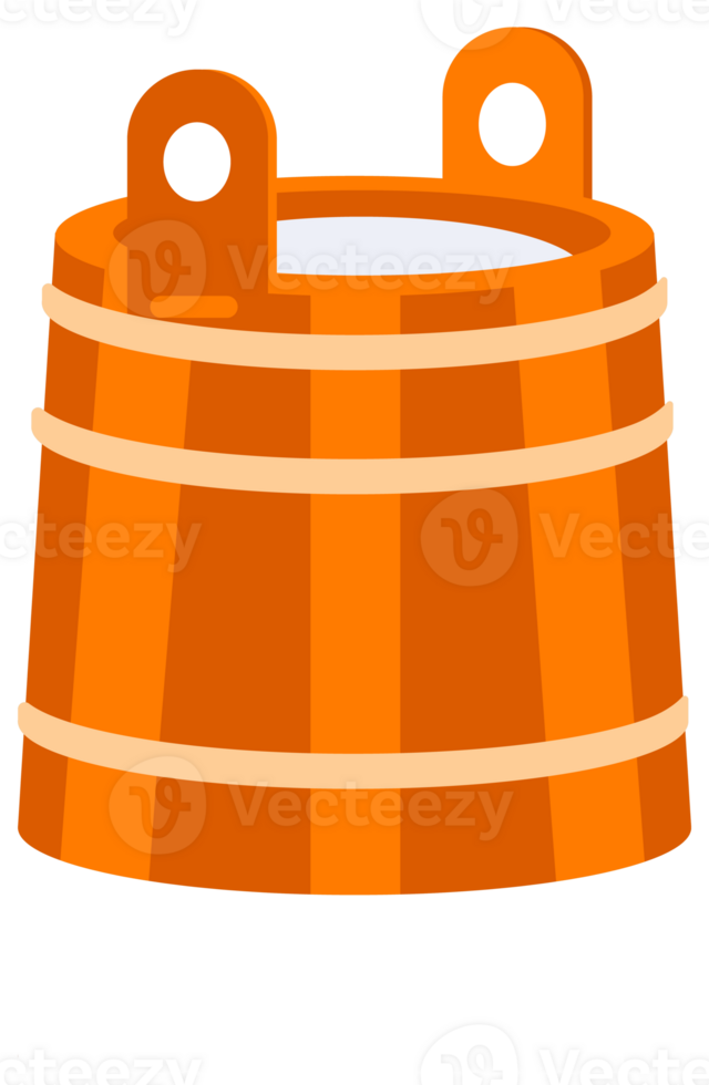 Buckets with water set. Trash bin container on white background png