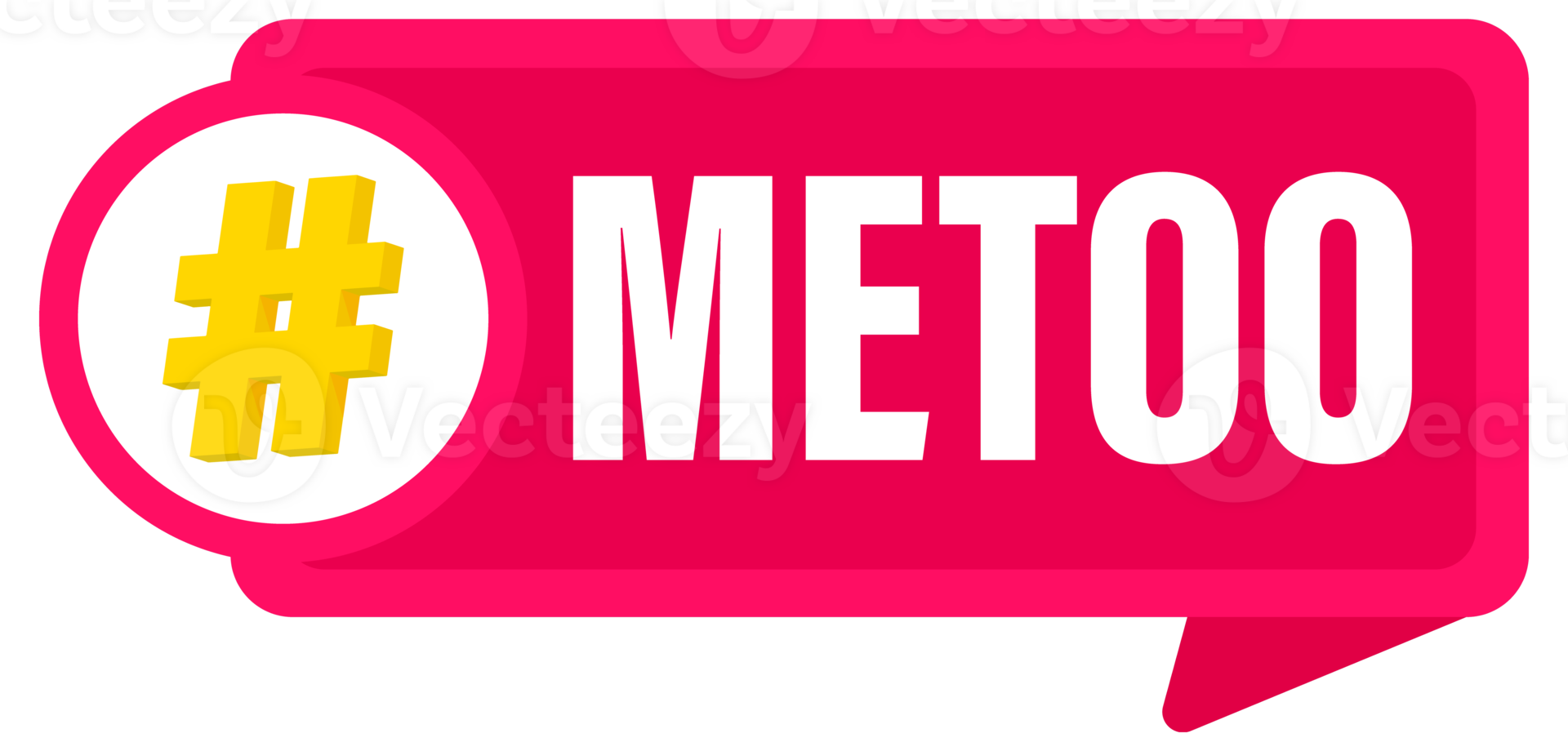 Set of hashtag metoo badges showing support for victims of sexual harassment png