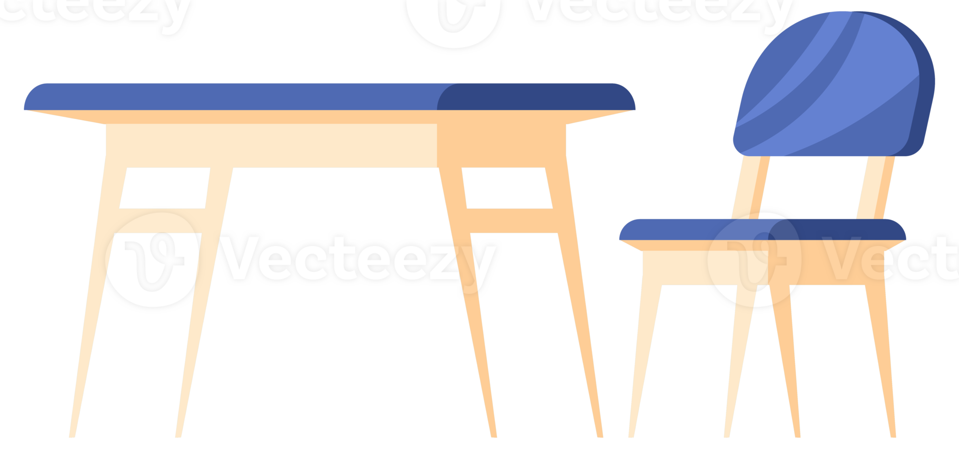 Set of school desks with chairs being used by pupils and students in a classroom or at home png