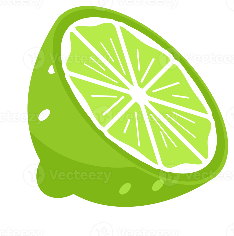 Set featuring whole and sliced lime fruits with leaves and flowers png