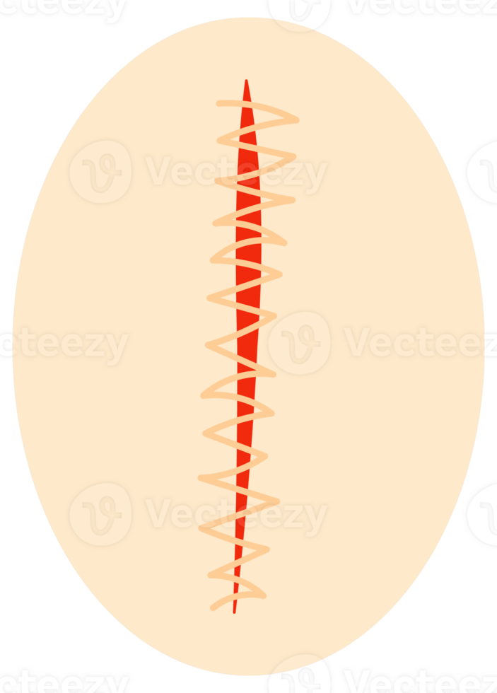 Collection of round icons representing various sutured wounds in different configurations, showing the process of surgical suture healing. png
