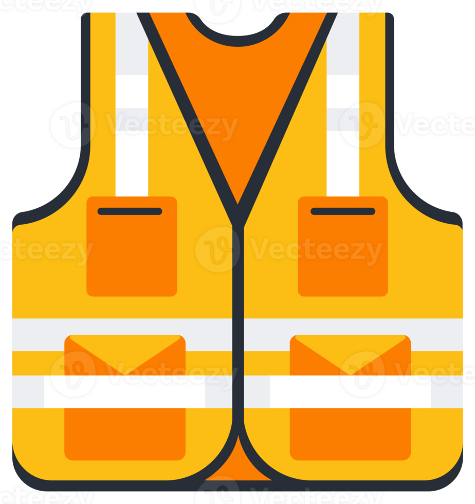 Realistic reflective vest. Safety jacket. Security and worker uniform wear. illustration png