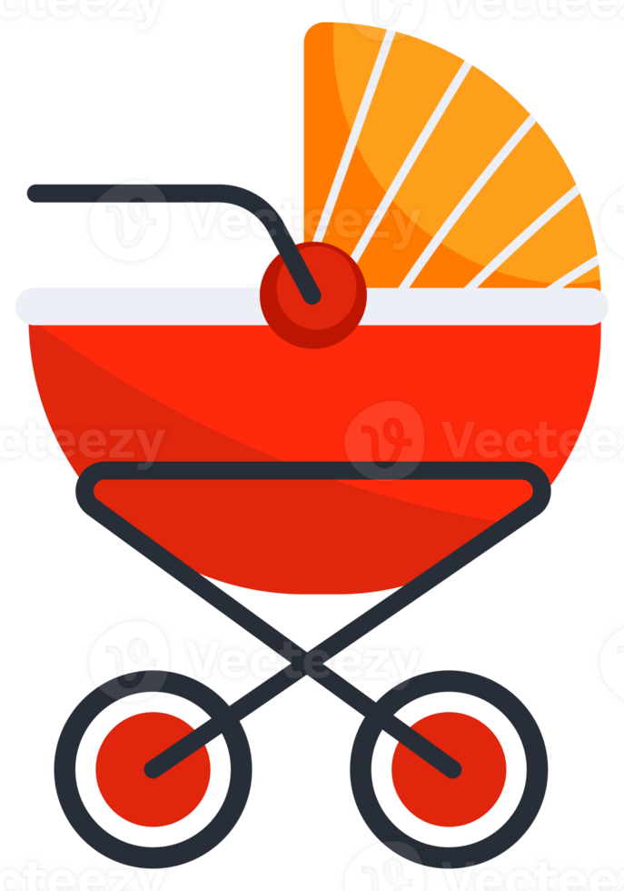 Baby stroller set. Kids transport. Baby carriage png