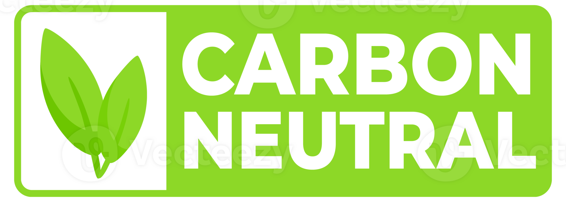 Environmentally conscious labels in green with Carbon Neutral text and a leaf symbol, for products supporting sustainable practices. png