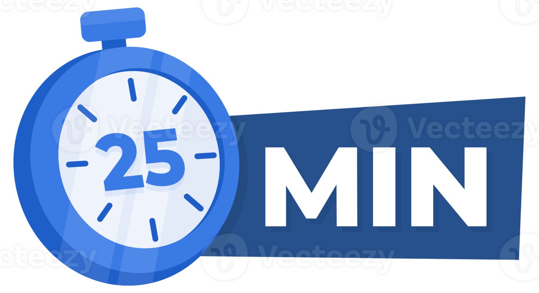 25 Minute Countdown Timer Icon Blue Stopwatch for Time Management and Productivity Concept png