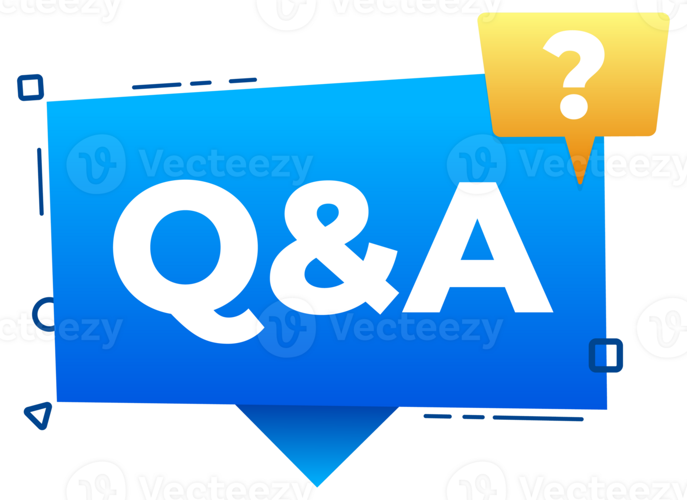 Q and a speech bubble asking questions getting answers solving problems banner png