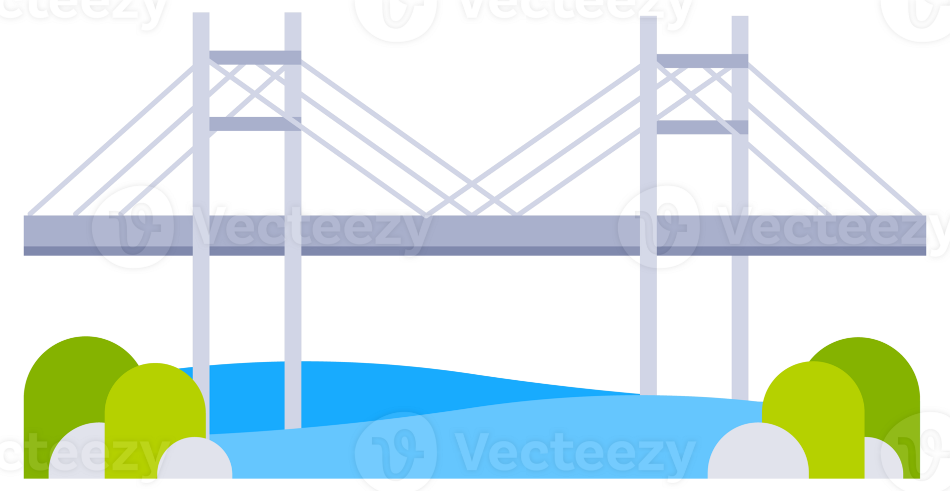 Types of bridge set. Architectural connecting structures. Constructions for transportation. png
