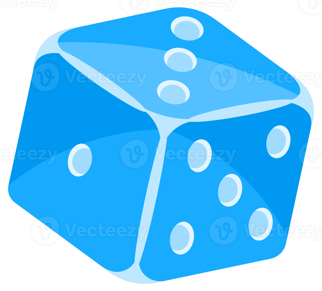 Six vibrant blue dice in motion, each showing different sides, evoke luck and chance in a casino setting. Symbolizing risk and excitement, they capture the thrill of games of probability png