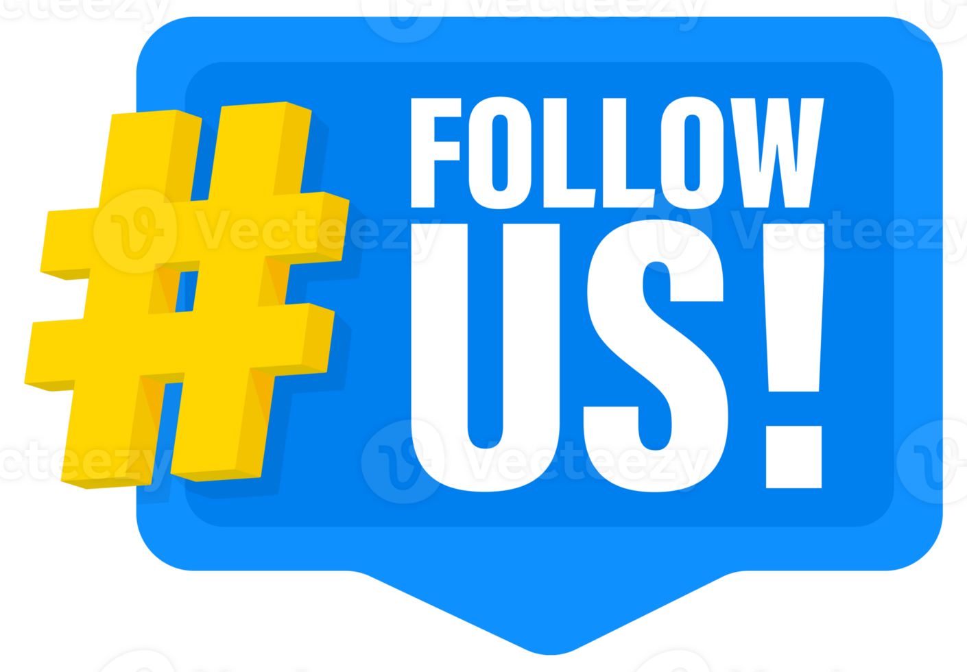 Blue follow us buttons inviting people to follow a social media account png