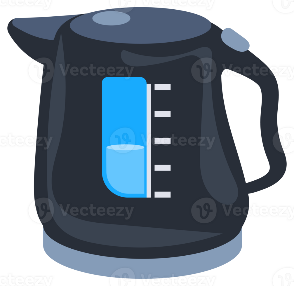 Tea kettles set. Kitchen tableware collection. Electric teakettle. Classic porcelain teapot png
