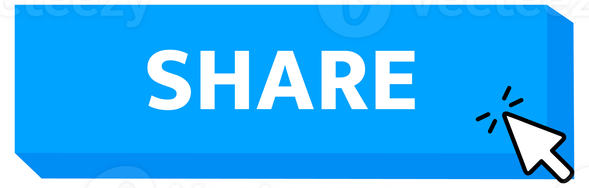 Share Button with pointer clicking. Web button. Finger Pressing. Click to Share Concept. illustration png