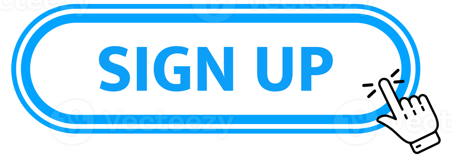 Sign UP Button with pointer clicking. Web button. Finger Pressing. Click to Sign UP Concept. illustration png
