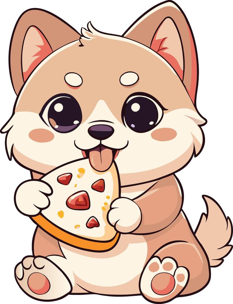 Cartoon Dog Pizza clipart vector