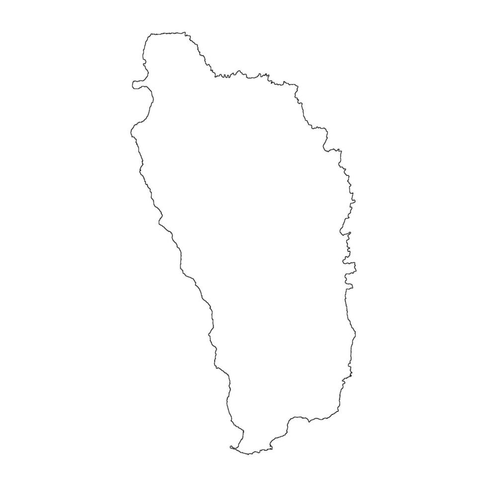 Dominica blank outline map vector