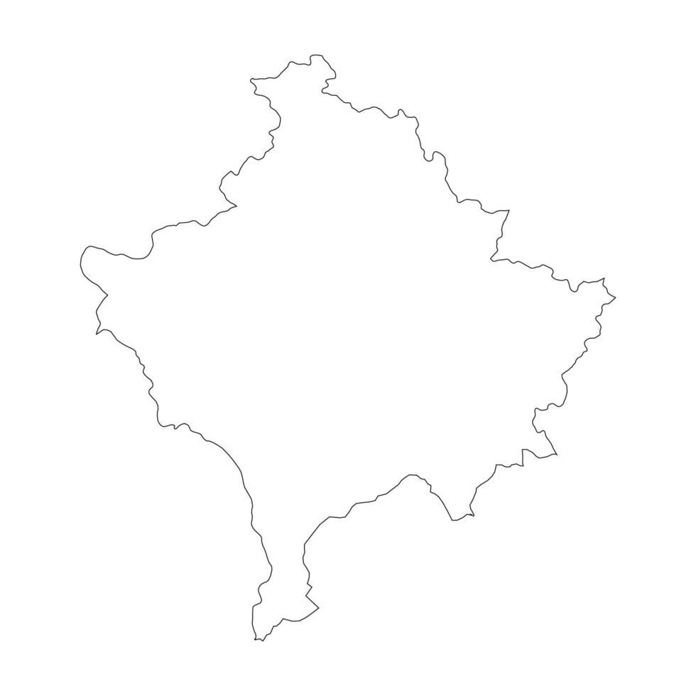 Kosovo blank outline map vector