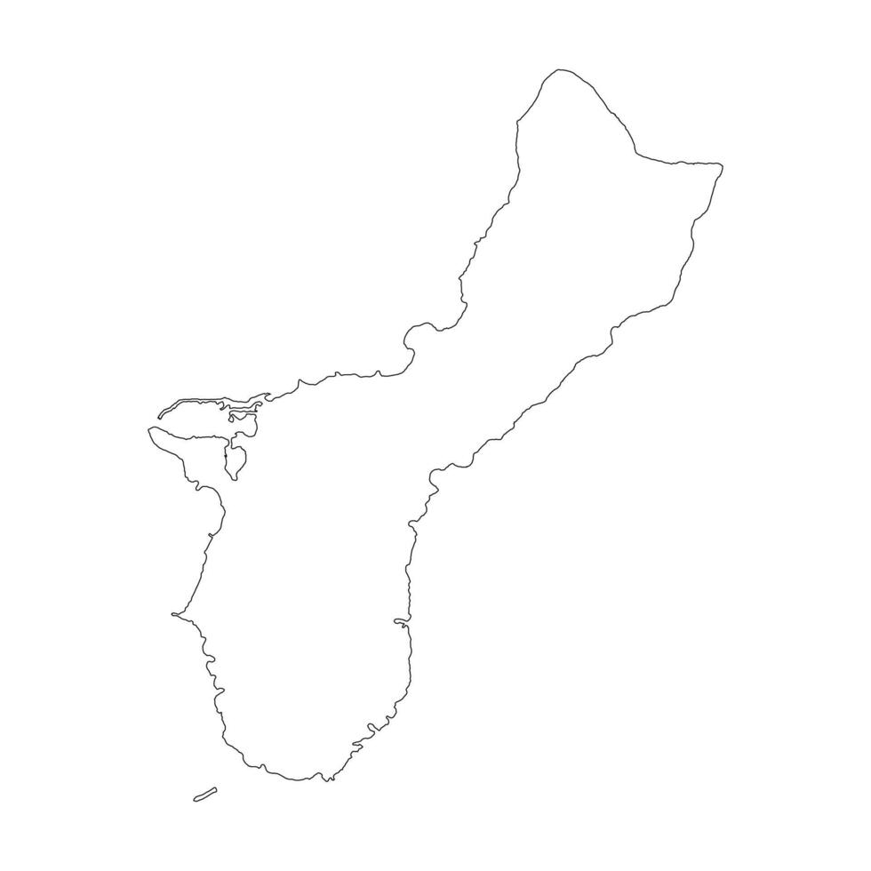 Guam blank outline map vector