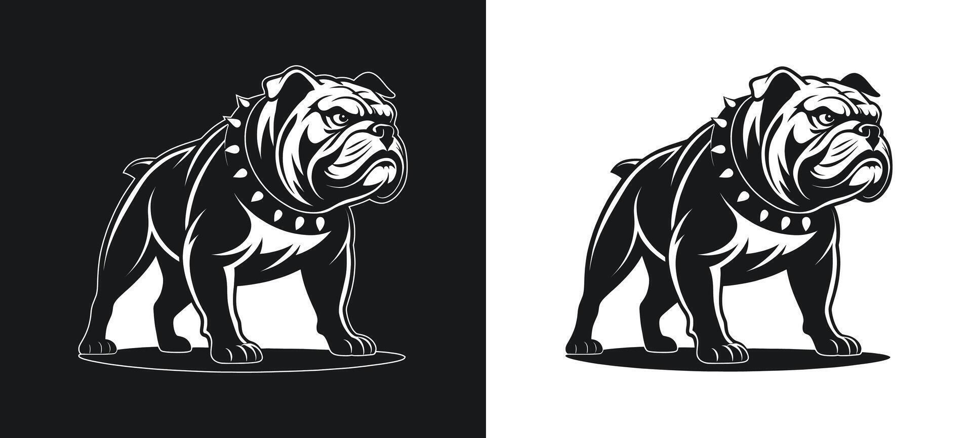 Bulldog Angry Expression Silhouette vector