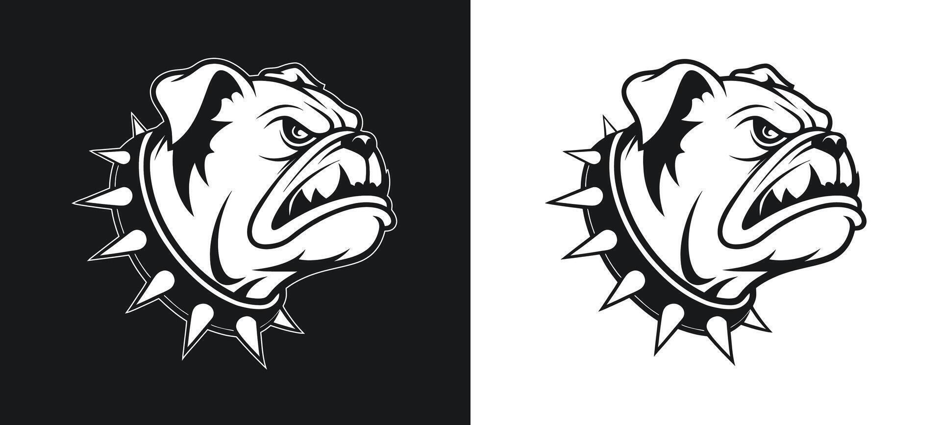 Bulldog Snarling in Anger Silhouette Design vector