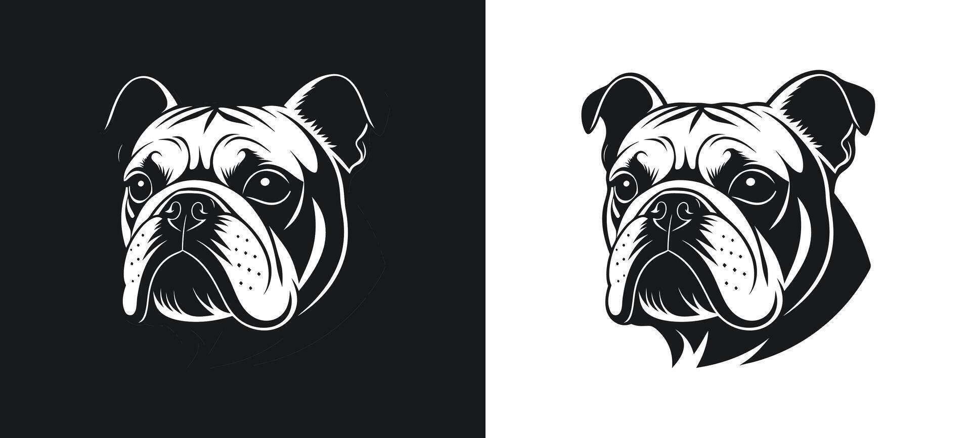 Bulldog White Silhouette Concept vector