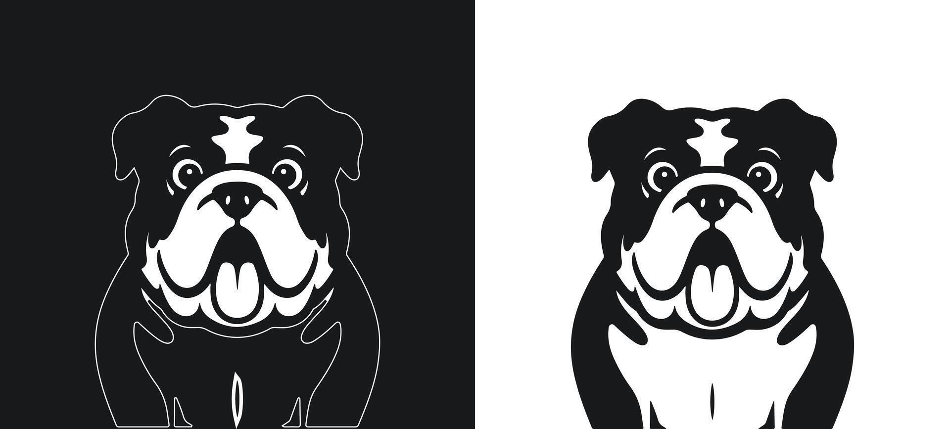 White Bulldog Silhouette Art vector