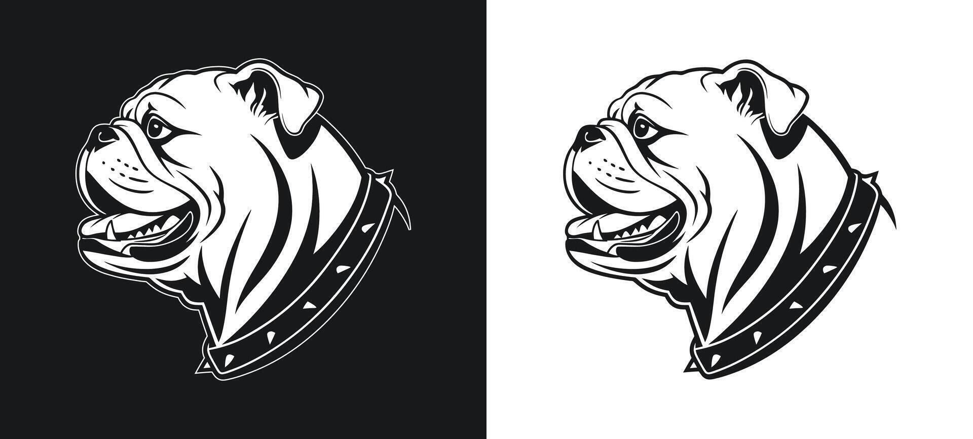 Bulldog Silhouette Depicting a Smiling Expression vector