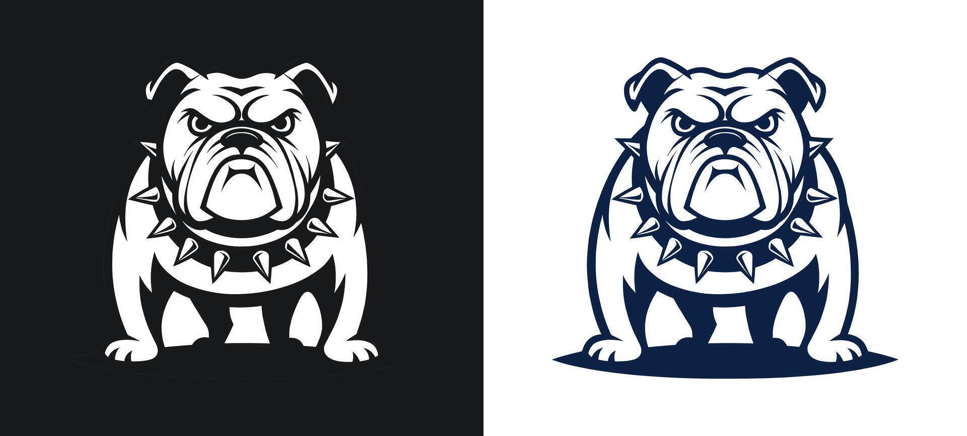 Furious Bulldog Face Silhouette Image vector