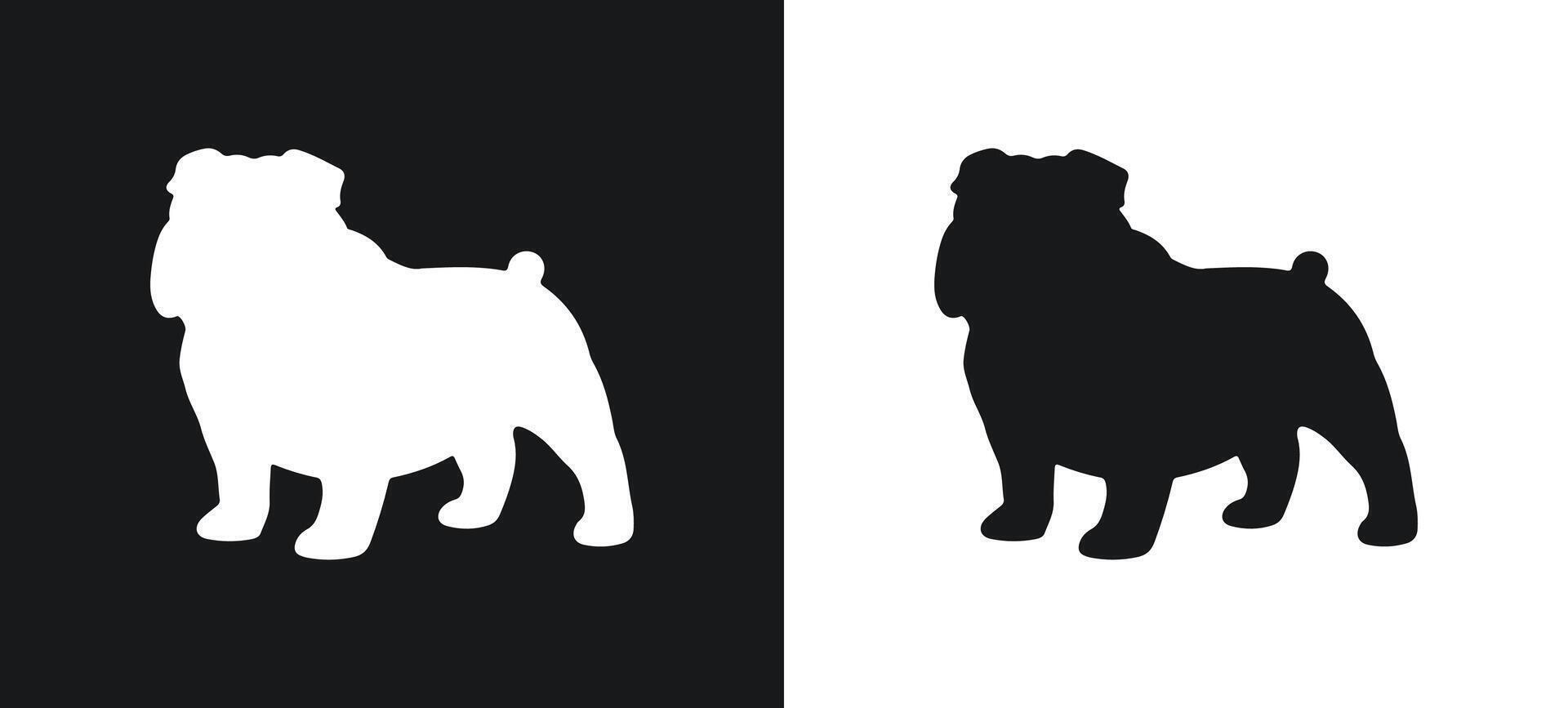 Bulldog Outline in White Illustration vector